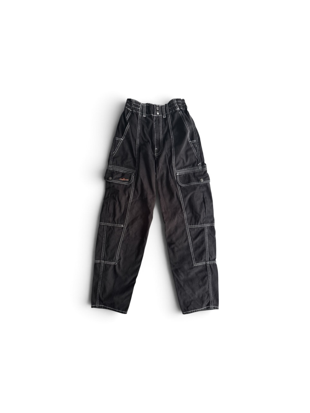 BDG Urban Outfitters Relaxed Skate Jean Black Contrast Stitch Cargo Pants 26